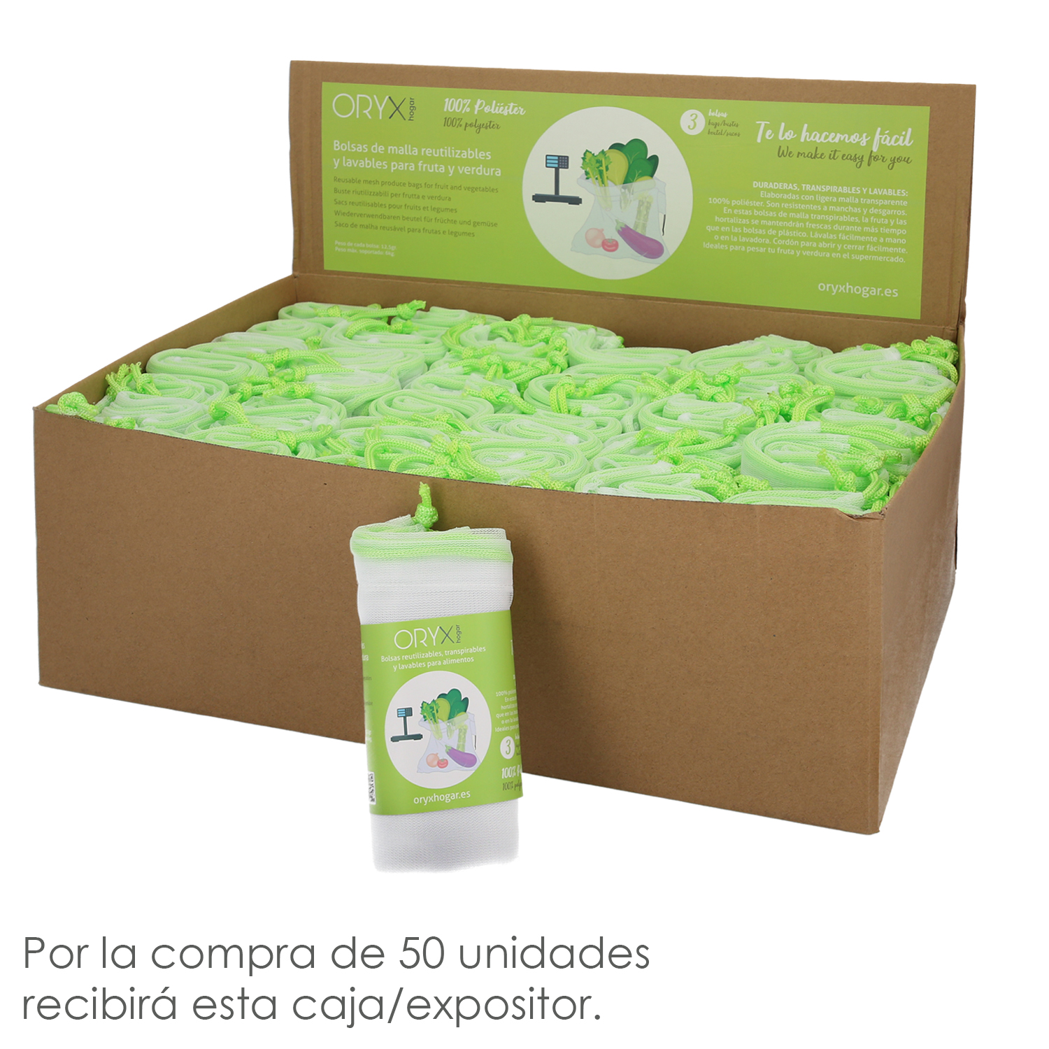 De Compra Reutilizables De Malla 3 Unidades de 30x35 cm. Para Frutas, Verduras,Vergetales, etc. - BigMat