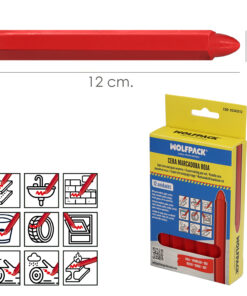 Cera Marcadora Roja (Caja 12 Piezas)  Cera Trazadora, Marcador Industrial, Marcador Metal, Marcador Piedras