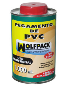 Pegamento Pvc  Wolfpack  Con Pincel 1000 ml.
