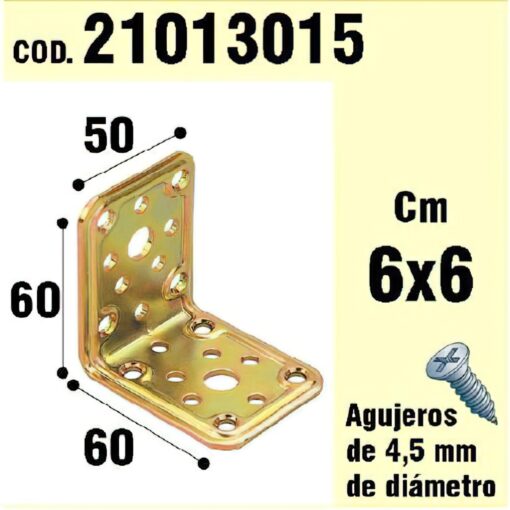 Soporte Para Madera Ángulo   50x 60x 60 mm.