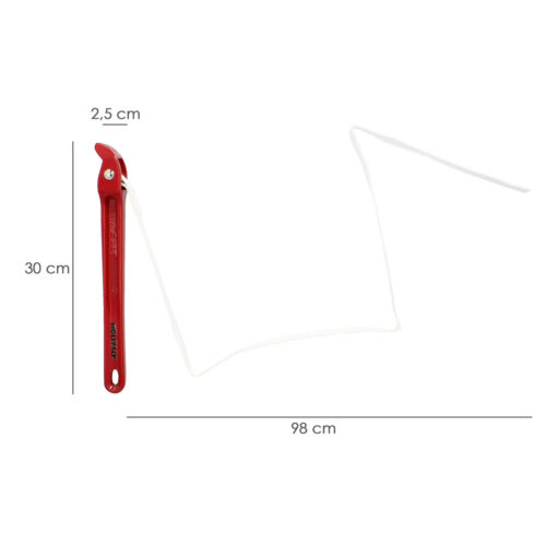 Llave Cinta Nylon Aluminio 30 cm.  Cinta De 98 cm. Llave De Filtro Aceite, Llave Para Tubos, Llave Aflojatodo, Llave De Correa. - Imagen 3