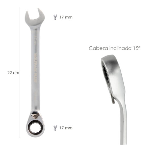 Llave Combinada Con Carraca 17 mm. DIN 3113 - Imagen 3