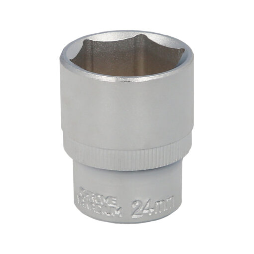 Llave Vaso 1/2" Hexagonal 24 mm. Perfil de 6 caras. Acero Cromo Vanadio, Aristas Redondas - Imagen 2