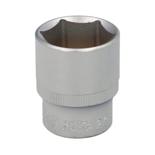 Llave Vaso 1/2" Hexagonal 27 mm. Perfil de 6 caras. Acero Cromo Vanadio, Aristas Redondas - Imagen 2