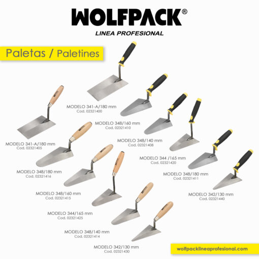 Paleta Wolfpack Gummy Grip 348 / 140 mm.