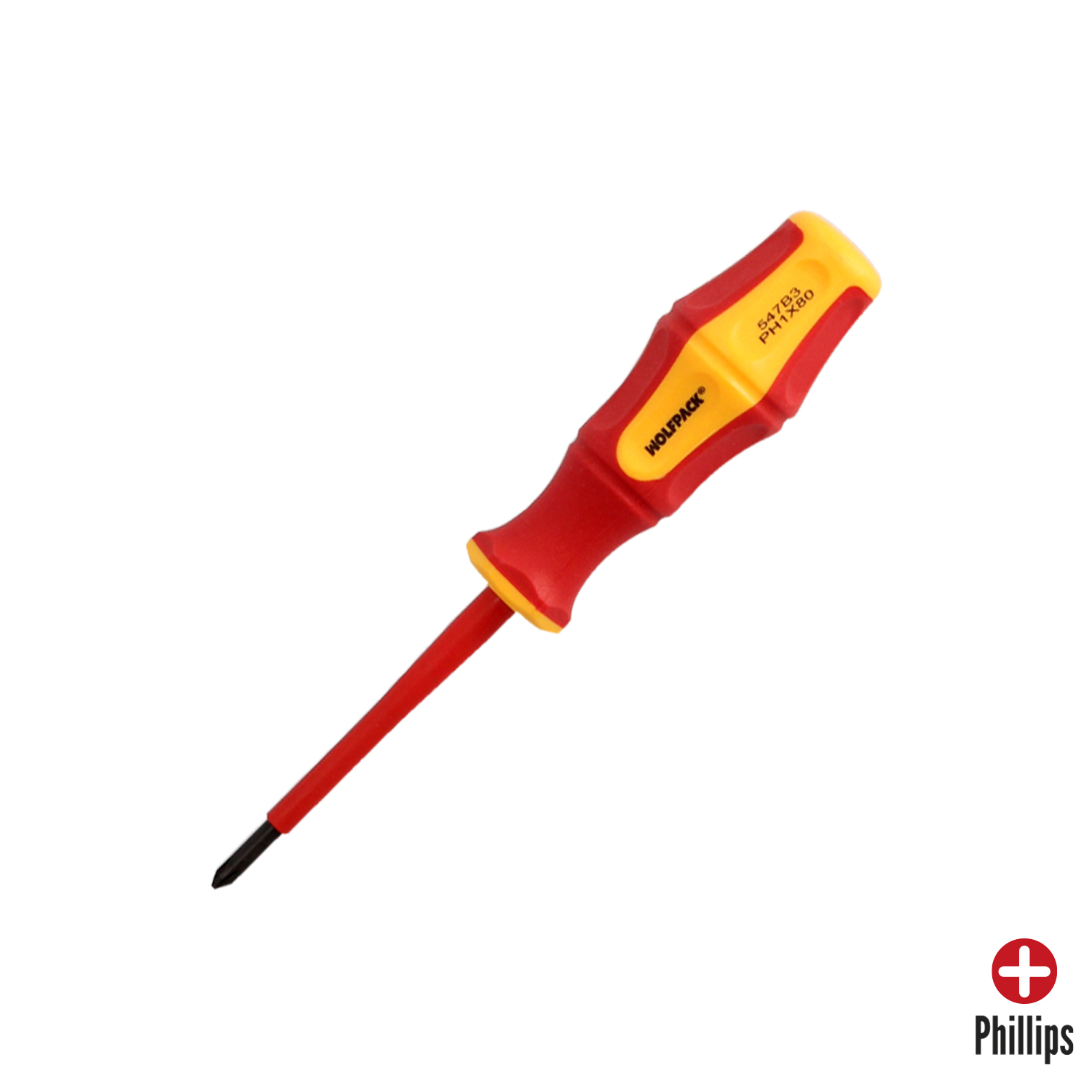 Destornillador Phillips Aislado Certificado VDE 1.000 V. Medida PH 1 - 4,5 x 80 mm. Destornillador Seguridad Electricista - Imagen 2