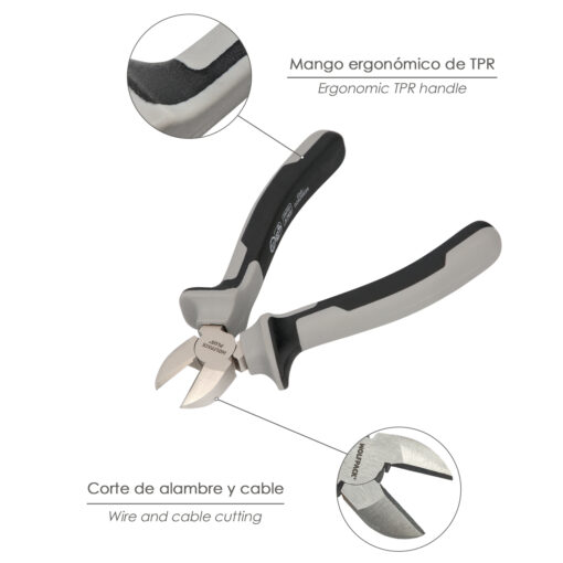 Alicates Corte diagonal 150 mm. Acero Cromo Vanadio DIN-ISO 5749  Pelacables, Corta Cables, Pelador Cables - Imagen 4