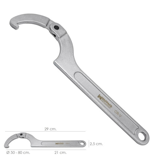 Llave De Gancho Articulada Para Tuberias Ø 50 a 80 mm. - Imagen 3