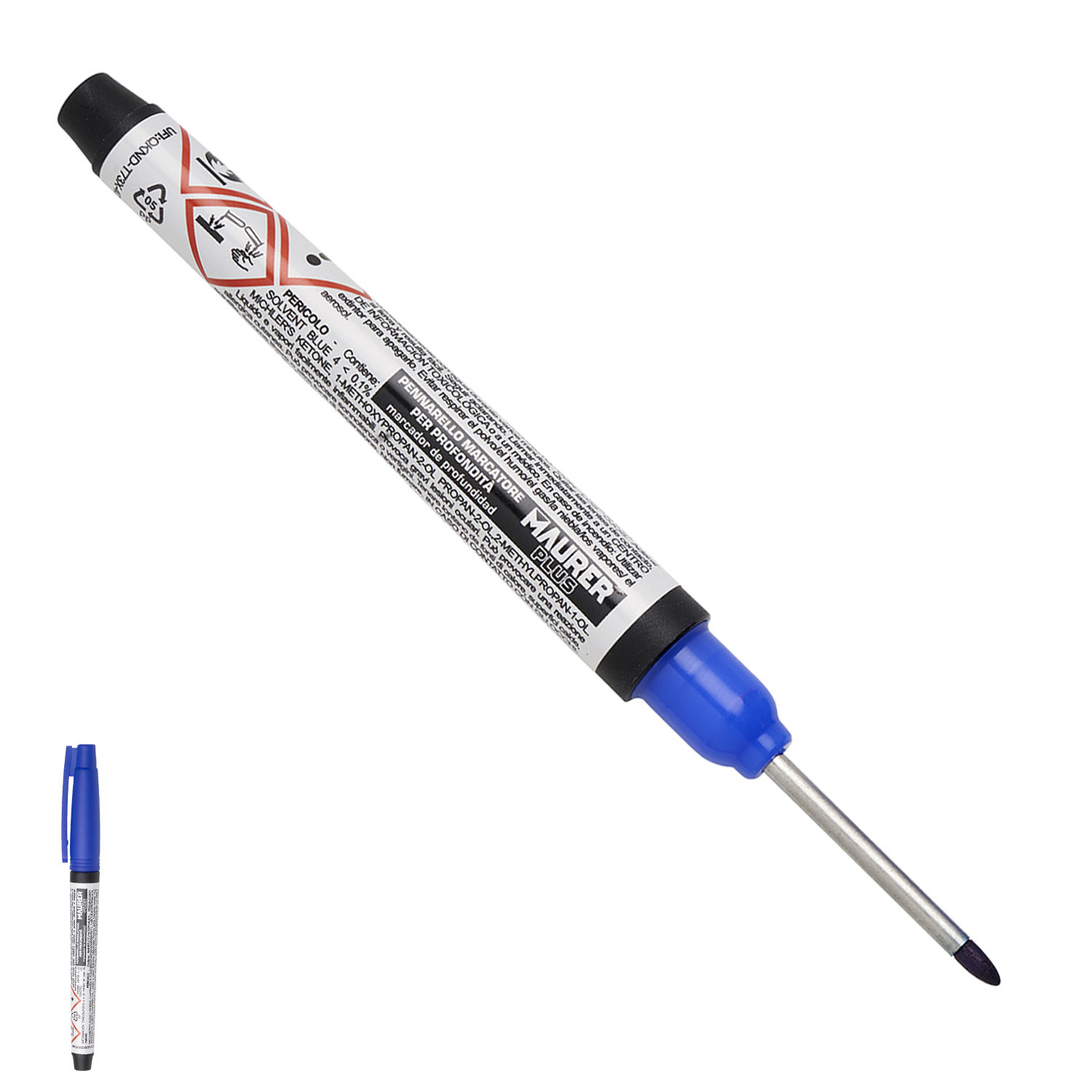 Rotulador Marcador Punta Larga Azul, Marcador Agujeros Profundos, Marcador Zonas Dificil Acceso, Trazador, Rotulador Obras, - Imagen 2