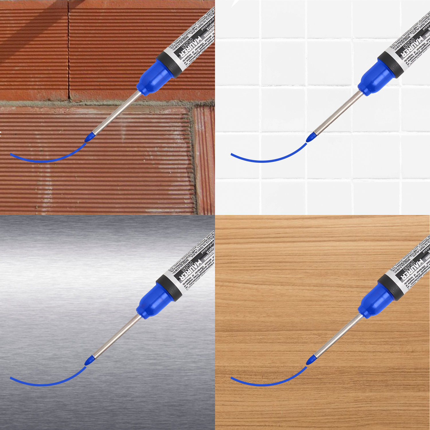 Rotulador Marcador Punta Larga Azul, Marcador Agujeros Profundos, Marcador Zonas Dificil Acceso, Trazador, Rotulador Obras, - Imagen 4