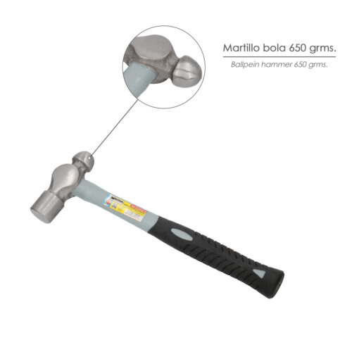 Martillo Bola 650 Gramos Mango Fibra Vidrio - Imagen 4