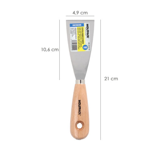 Espatula Mango Madera Hoja Acero 50 mm. Espatula Yeso, Espatula Pintor, Espatula Masillas, Espatula Pladur, etc. - Imagen 3