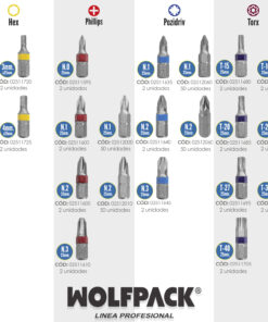 Puntas Destornillador Pozidriv Nº 1 (50 Piezas). Acero S2 al Cromo Vanadio. Puntas Hexagonales, Destorpuntas,