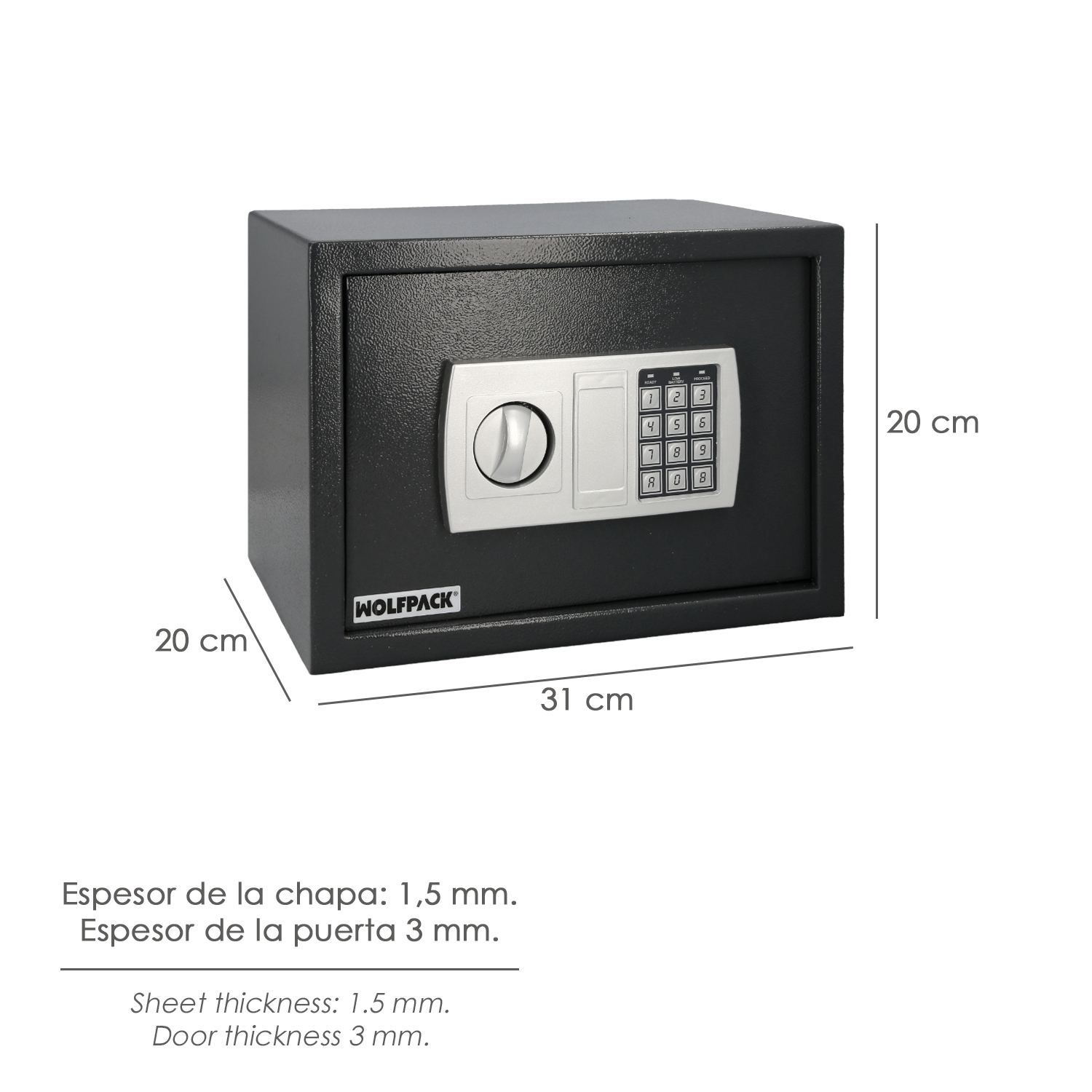 Caja Fuerte Sobreponer Electrica 31x20x20 cm. - Imagen 3