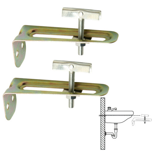 Juego Escuadras Sanitario Soporte Lavabo 10 cm. (2piezas) - Imagen 2