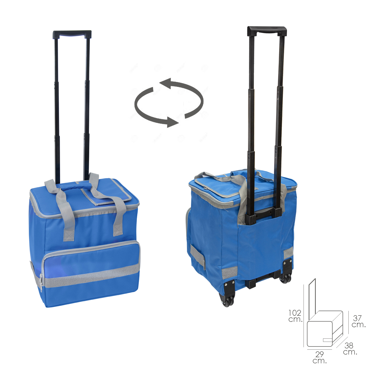 Nevera Bolsa Termica 38 Litros Azul Trolley - Imagen 2