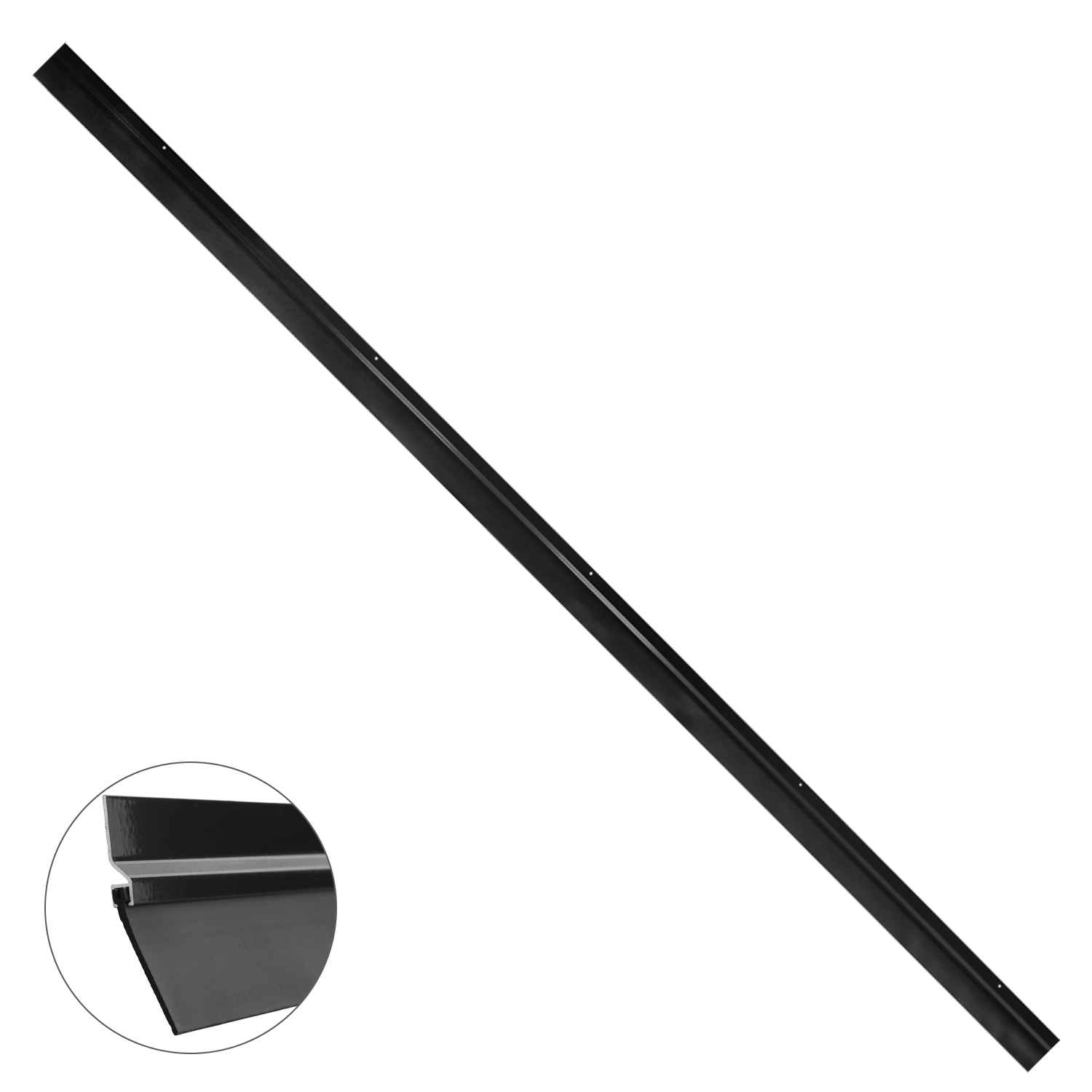 Burlete Para Puertas De Garaje Aluminio Negro Con Goma 2,5 m. Perfil Bajo Cochera Cepillo De Puerta, Burlete Garaje - Imagen 2