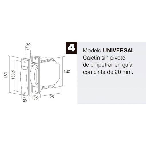 Recogedor Persiana Universal Blanco Cinta 20 mm. - Imagen 3