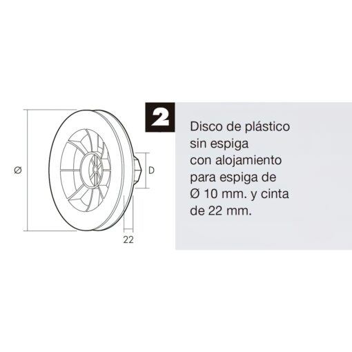 Disco Persiana Plastico Octogonal 160x60 mm. Cinta 22 mm. - Imagen 4