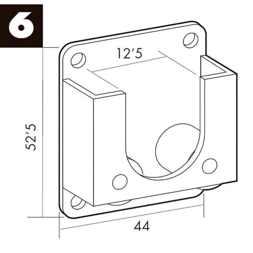 Soporte Persiana Roldana Zincado - Imagen 5