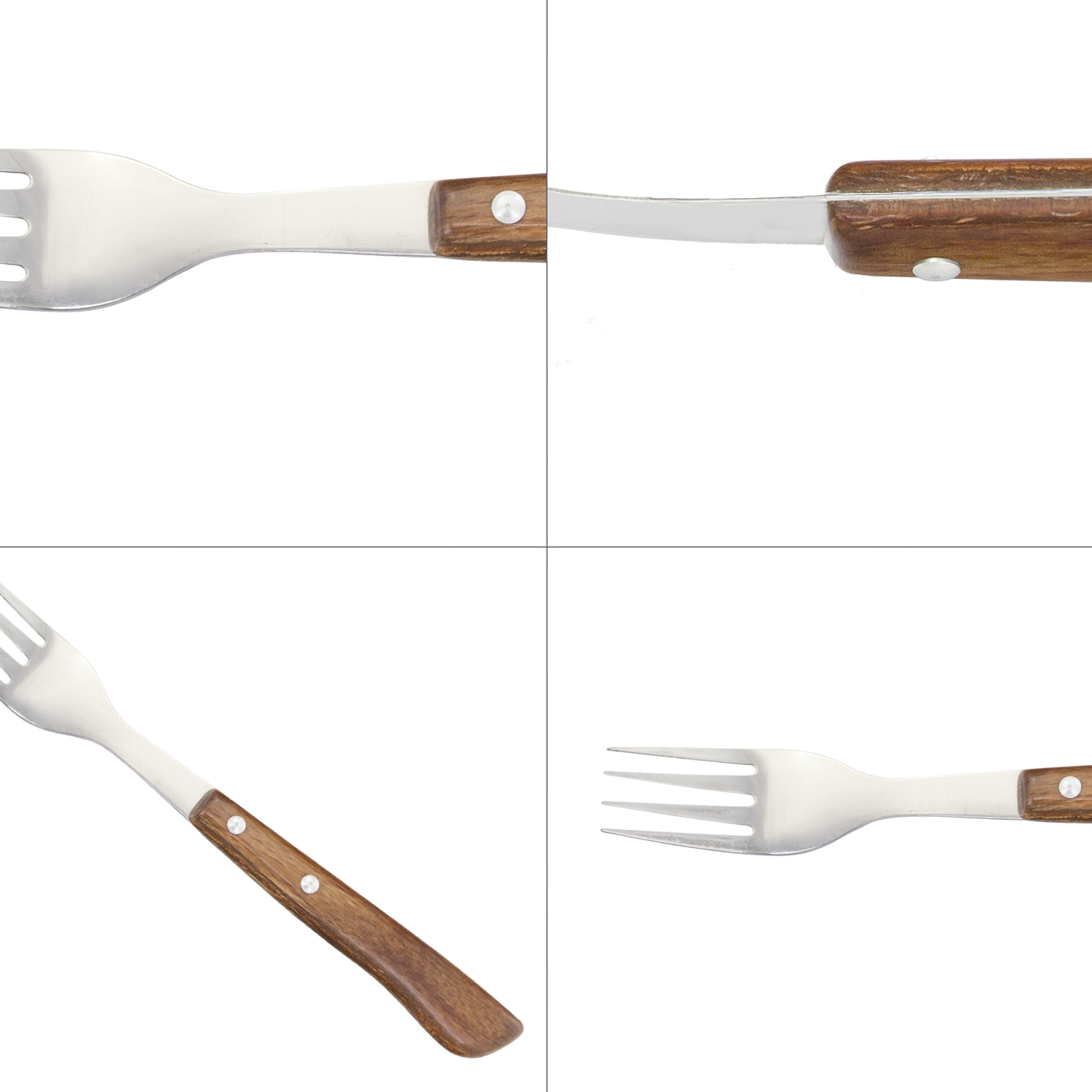 Tenedor Montana Chuletero Acero Inoxidable 9 cm. Mango Madera (Blister 3 Piezas) - Imagen 5