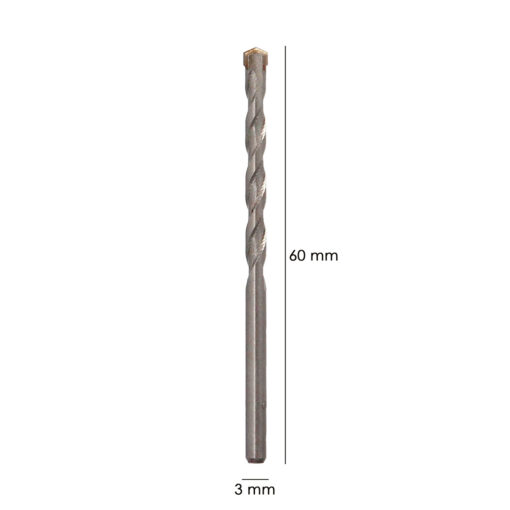 Broca Widia Piedra / Hormigón Ø 3 mm. Din 8039 Punta de Tungsteno. - Imagen 3