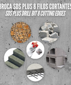 Broca Sds Plus 8 Filos Cortantes Especial Para Hormigon Armado Ø 8 x 450 mm. Broca Paredes, Broca Cimientos, Broca Muros