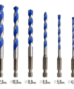 Alternative view of Estuche 5 Brocas Universal Hexagonal  Ø 4 / 5 / 6 / 8 10 mm. Broca Azulejos, Cerámica, Mármol, Hormigón, Metal, Madera, Plástico