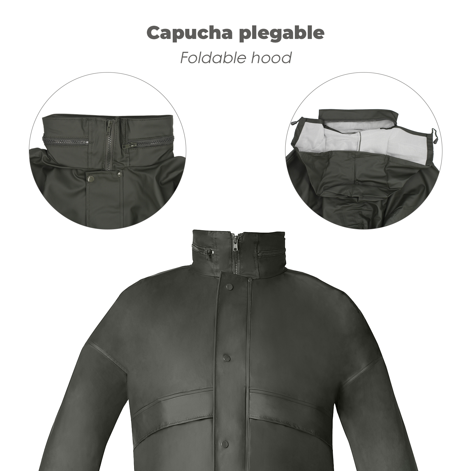 Traje de Agua Impermeable Verde Poliuretano Talla 7-L - Imagen 8