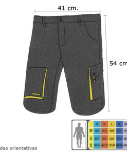 Pantalones Cortos DeTrabajo, Multibolsillos, Resistentes, Gris/Amarillo Talla 42/44 M