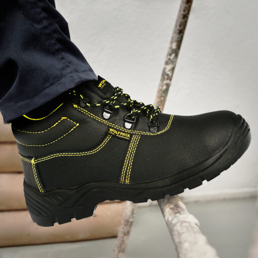 Botas Seguridad S3 Piel Negra Wolfpack  Nº 40 Vestuario Laboral,calzado Seguridad, Botas Trabajo.