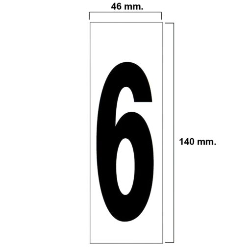 Numero Adhesivo 46x140 mm.   Nº 6 / 9 - Imagen 3