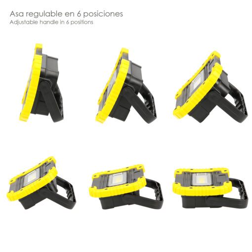 Linterna de Trabajo Led  Multifunción Recargable 2.000 mAh. / 10 W. / 500 Lúmenes / 4 Imanes / Bateria Externa / Soporte 180º - Imagen 6