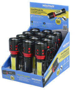 Linterna LED De Mano Mini Aluminio Recargable USB (1.200 mah) 500 Lumenes 5 Watt. Con Función Zoom y Clip Sujeción