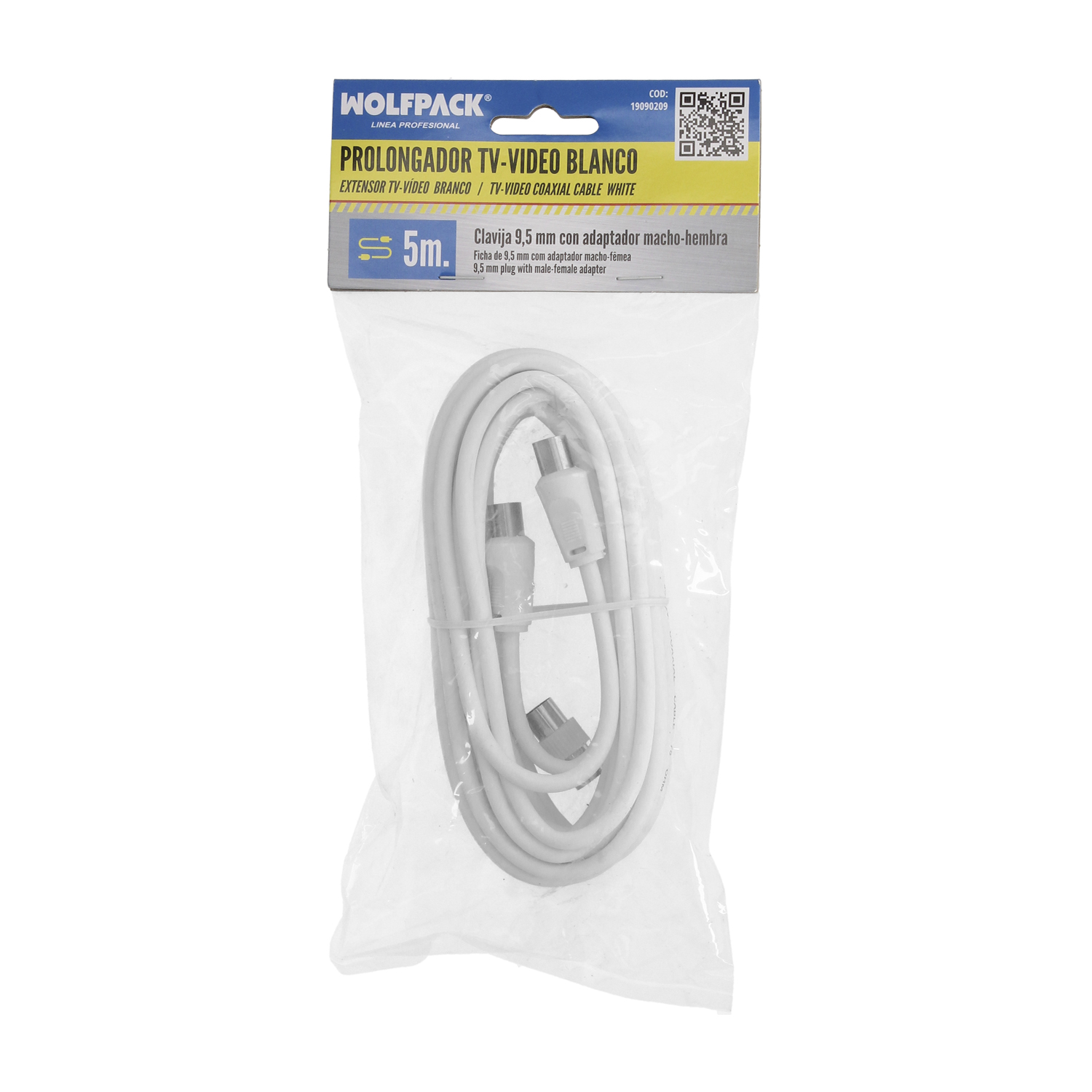 Prolongacion Tv - Video. 5 metros Toma 9,5 mm. Con Adaptador Macho Hembra - Imagen 5