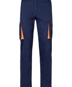 PANTALON STRETCH BICOLOR AZUL NAVY/NARANJA 40