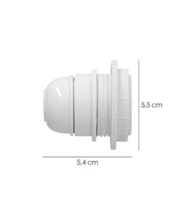 Alternative view of Portalamparas 4 Amperios Rosca E-27 Con Arandela. Color Blanco