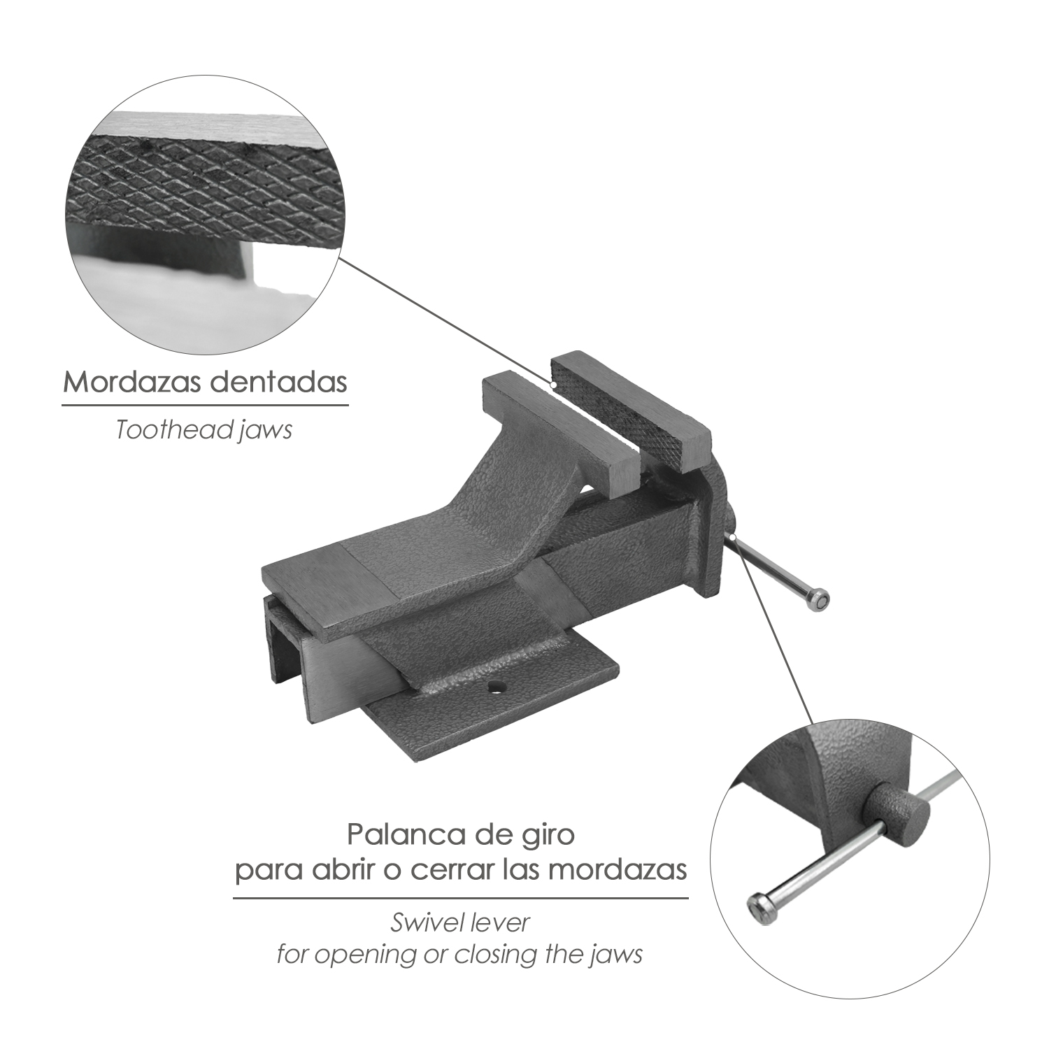 Tornillo Banco Acero 80 mm. Banco De Mesa, Tornillo Sujeción, Abrazadera De Banco - Imagen 3