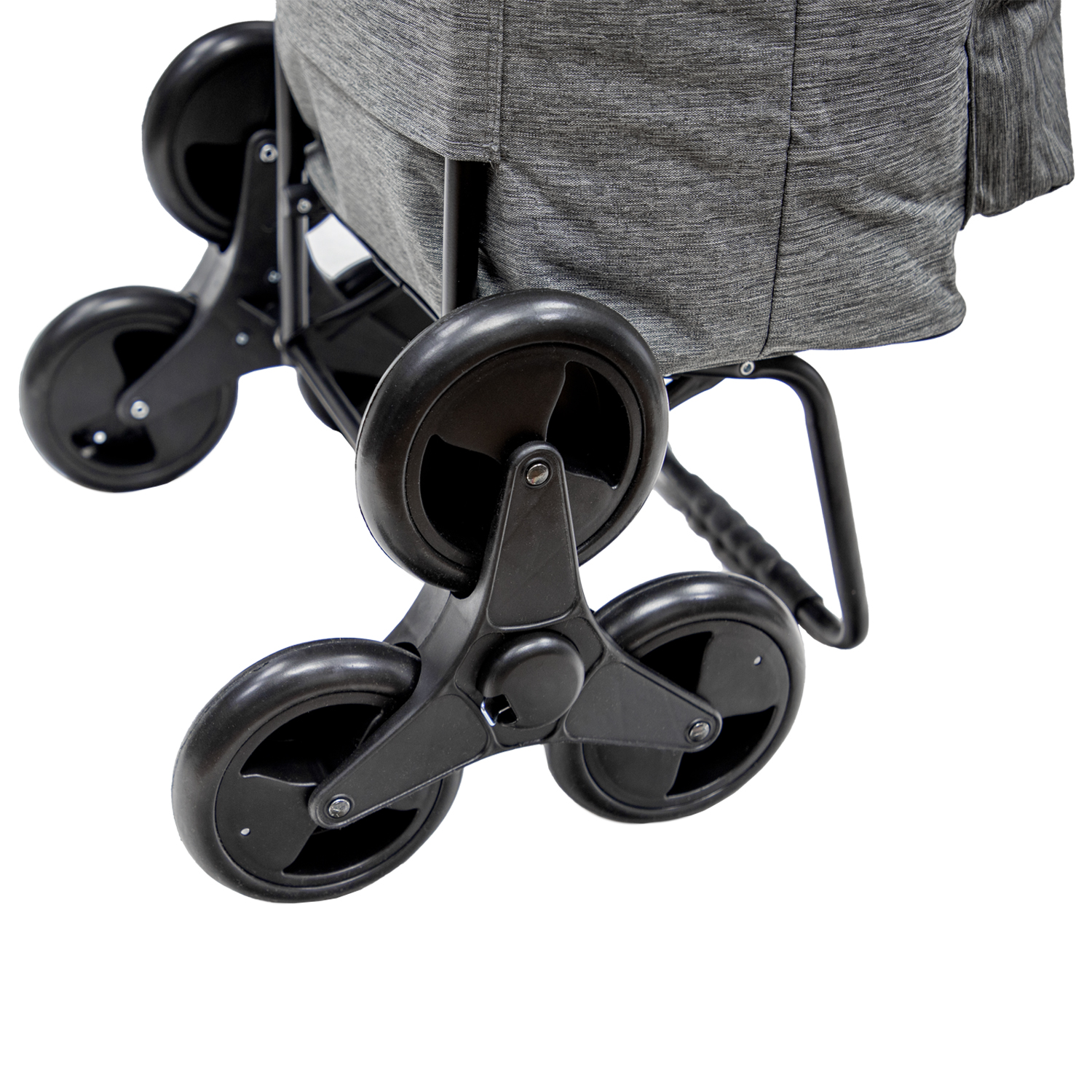 Carro De La Compra 6 Ruedas Sube Escaleras Gris Jaspeado 54 Litros Carrito De La Compra Poliester. Bolsa Térmica Refrigeración - Imagen 5