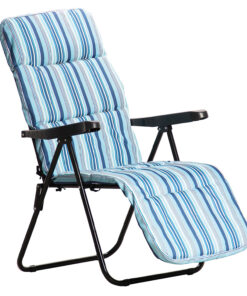 Silla Playa Acolchada Acero 5 Posiciones Con Reposapies