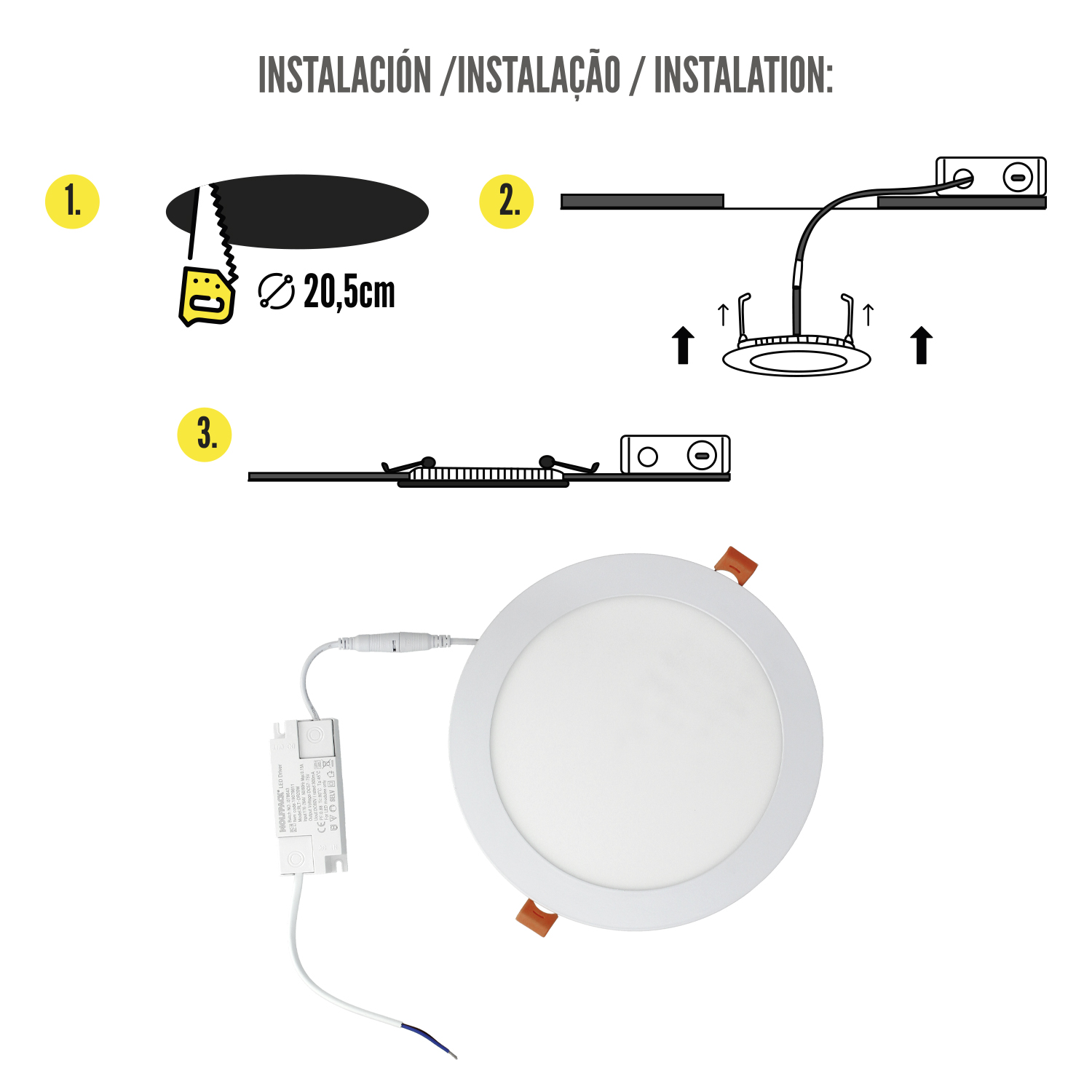 Downlight Led Empotrar 20 Watt 1800 Lumenes 3000K - Imagen 6