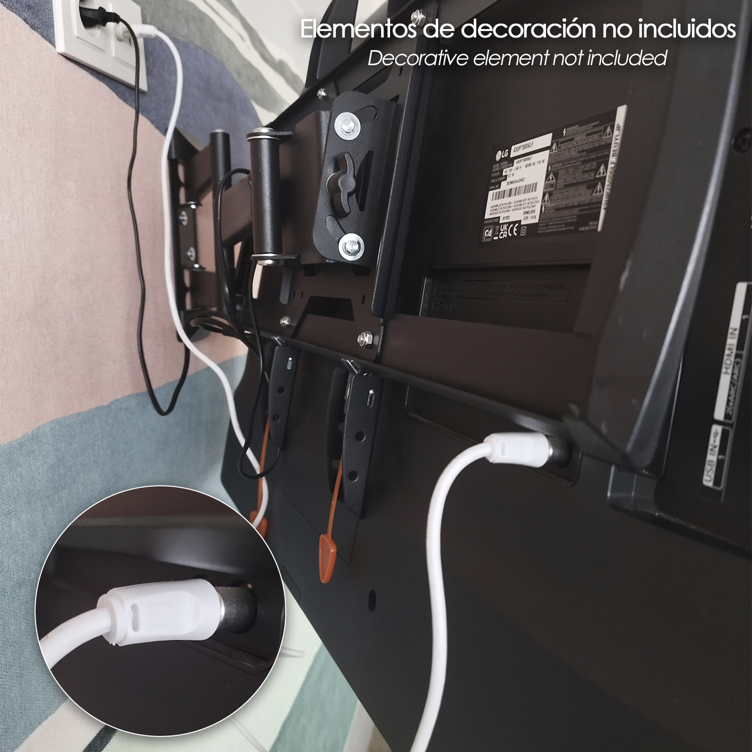 Prolongacion Tv - Video. 2 metros Toma 9,5 mm. Con Adaptador Macho Hembra - Imagen 6