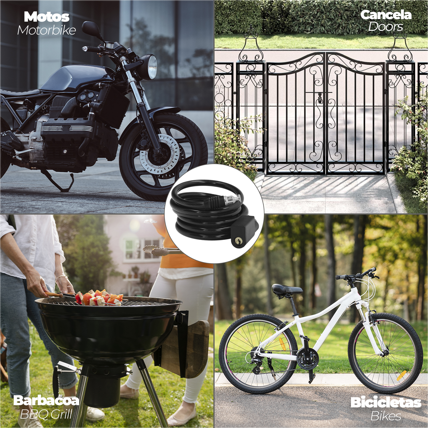 Cable Bicicleta Espiral Con Llave Ø 8 mm. x 150 cm. - Imagen 5