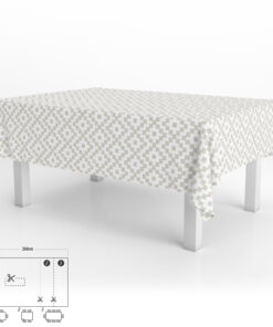Mantel Hule Rectangular ZigZag Impermeable Antimanchas PVC 140x250 cm.  Recortable Uso Interior y Exterior