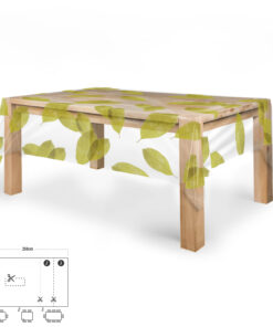 Mantel Hule Rectangular Hojas Transparente Impermeable Antimanchas PVC 140x250 cm.  Recortable Uso Interior y Exterior