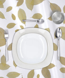 Alternative view of Mantel Hule Rectangular Hojas Transparente Impermeable Antimanchas PVC 140x250 cm.  Recortable Uso Interior y Exterior