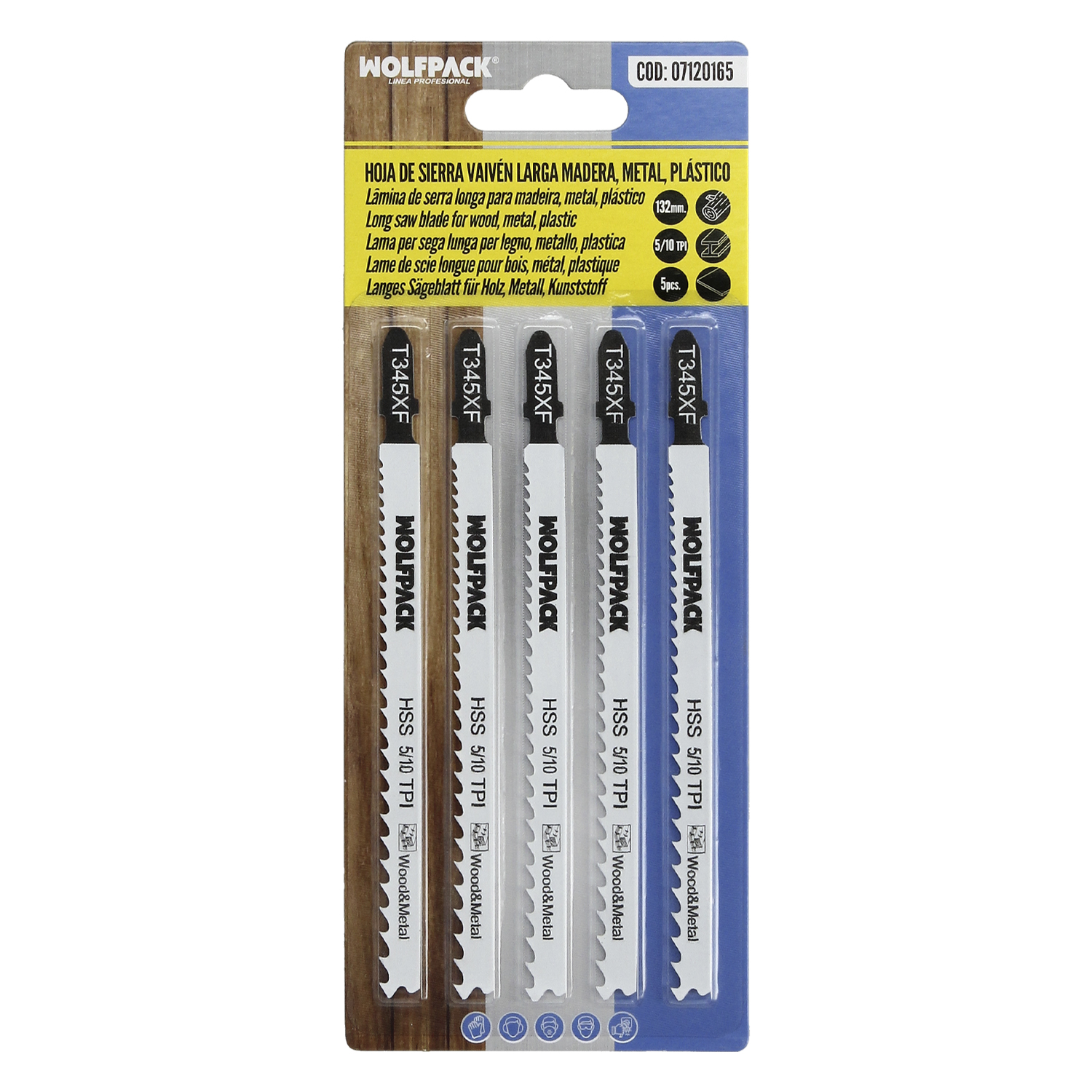 Hoja Larga Sierra Calar Para Madera / Metal / Plástico Corte Medio/Grueso 5 Piezas. Hoja Cromo Vanadio 58. Vastago T Universal. - Imagen 5