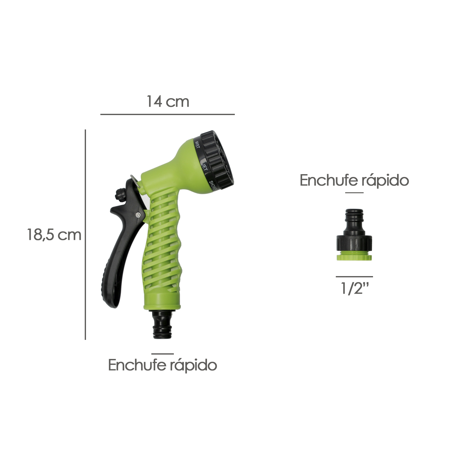 Portamangueras Pared 10 Metros Con Pistola - Imagen 3