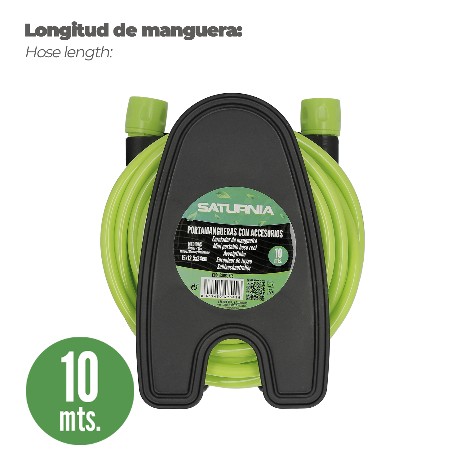 Portamangueras Pared 10 Metros Con Pistola - Imagen 4