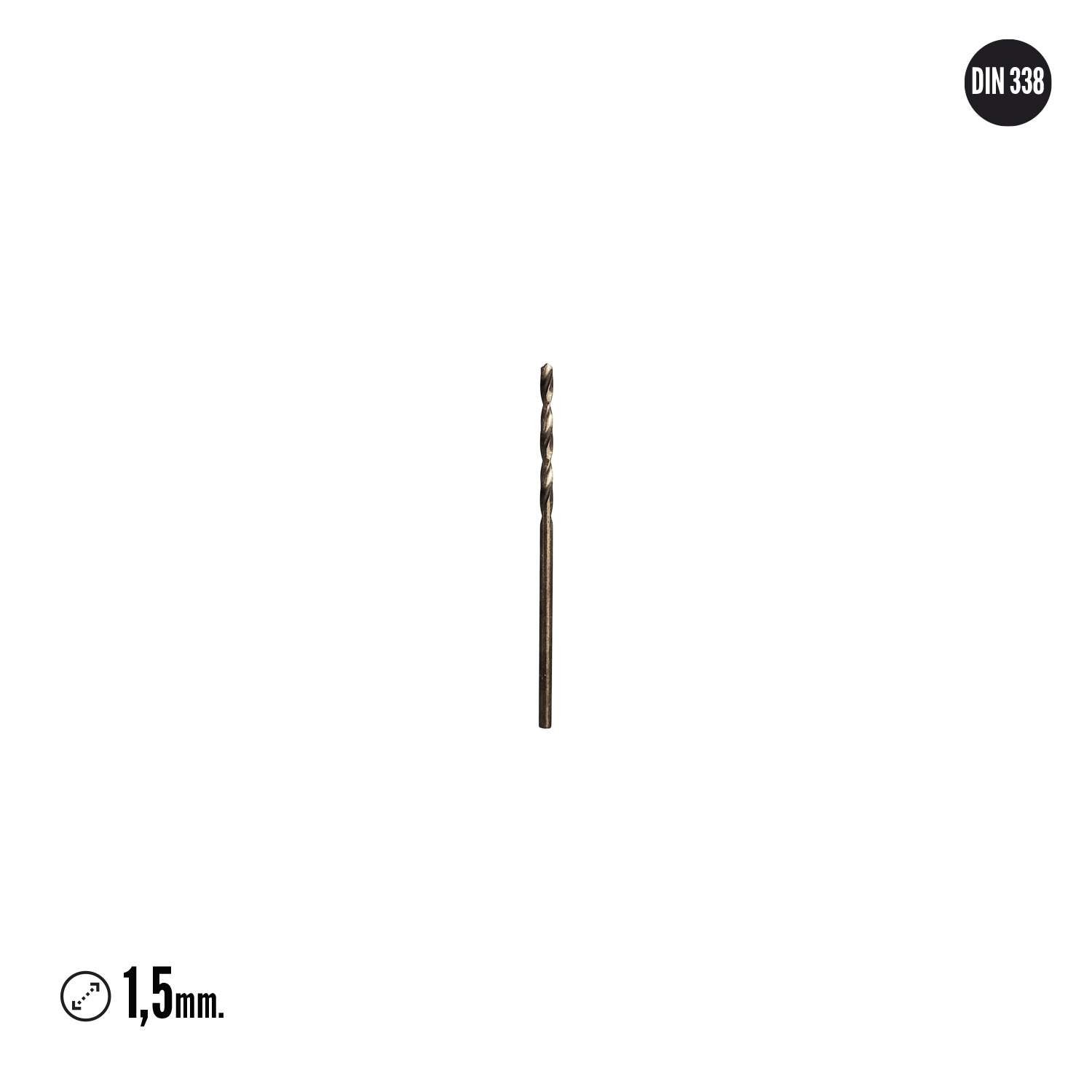 Broca Cobalto Hss Cilindrica 1,50 mm. Blister 2 Unidades. - Imagen 2